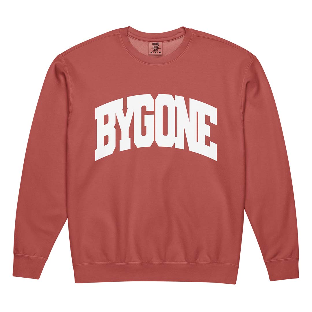 Bygone Varsity unisex garment-dyed fleece crewneck sweatshirt