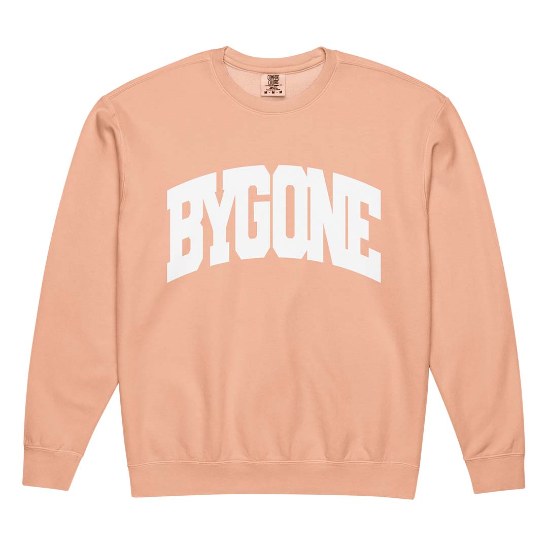 Bygone Varsity unisex garment-dyed fleece crewneck sweatshirt