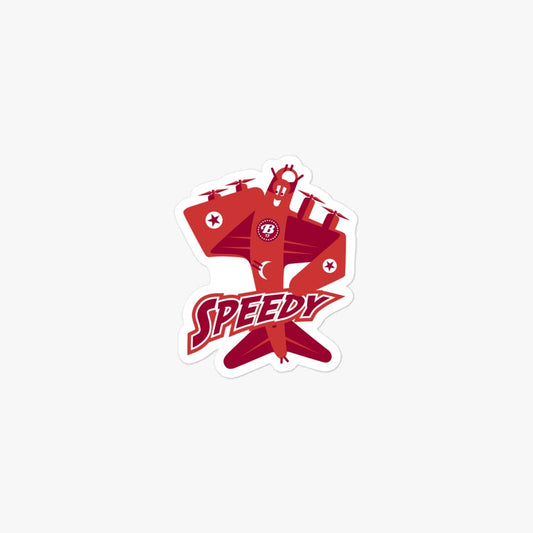 Speedy the Bomber Retro Sticker