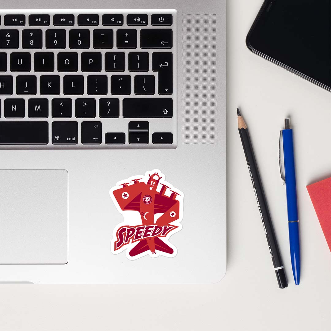 Speedy the Bomber Retro Sticker