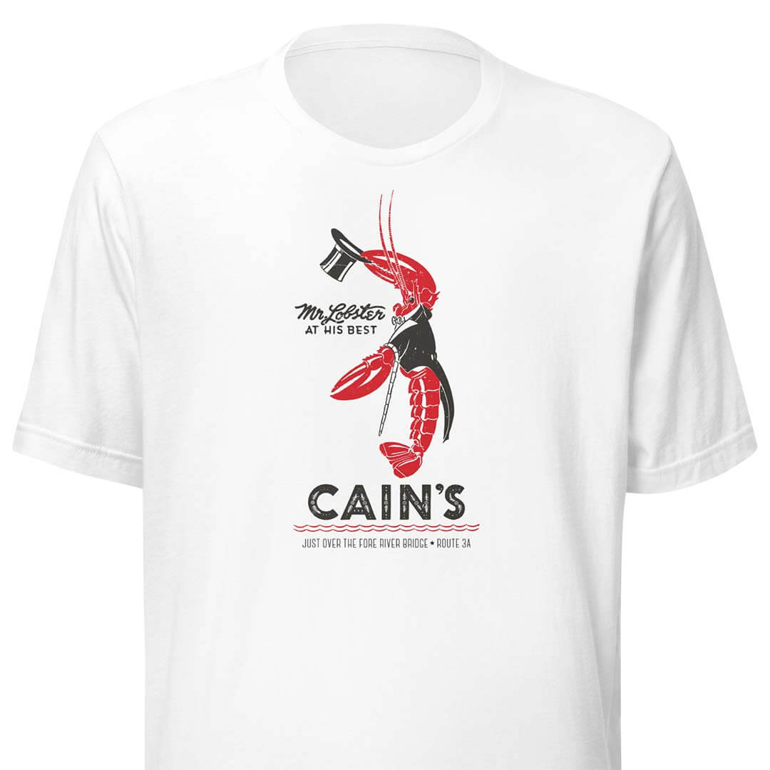 Cain’s Mr Lobster North Weymouth Unisex Retro T-shirt