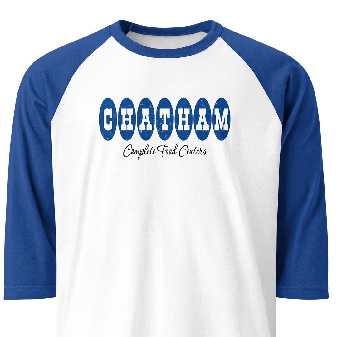 Chatham Supermarkets Michigan Unisex Retro 3/4 sleeve raglan baseball tee