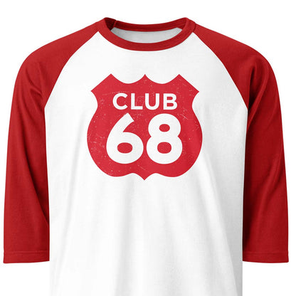 Club 68 Lebanon Kentucky Unisex Retro 3/4 sleeve raglan baseball tee