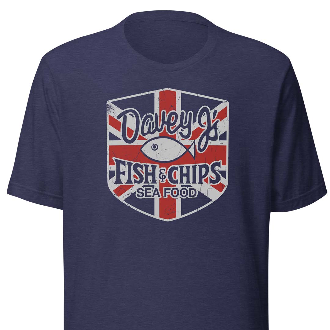 Davey J's Fish & Chips Rockford Unisex Retro T-shirt
