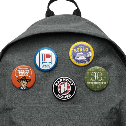 Detroit Icons Pin Buttons Set