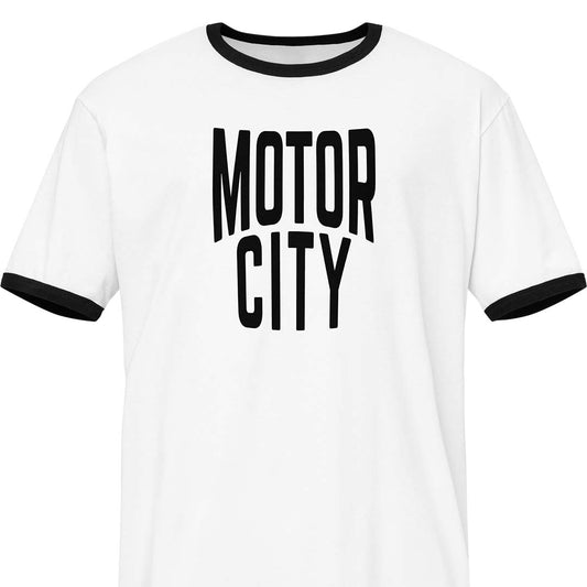 Detroit Motor City Ringer Unisex Retro T-shirt
