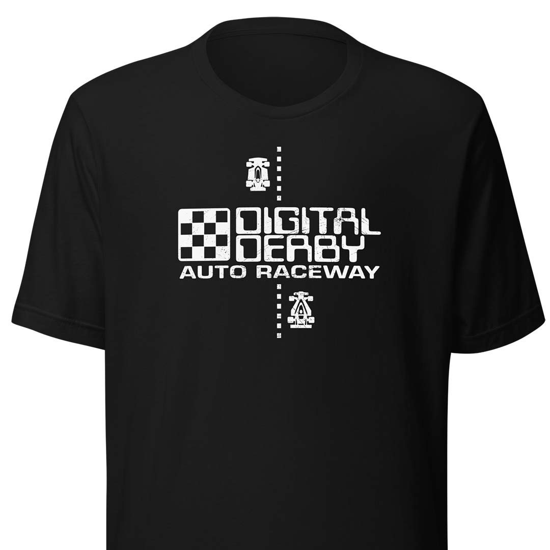 Digital Derby Auto Raceway Game Unisex Retro T-shirt