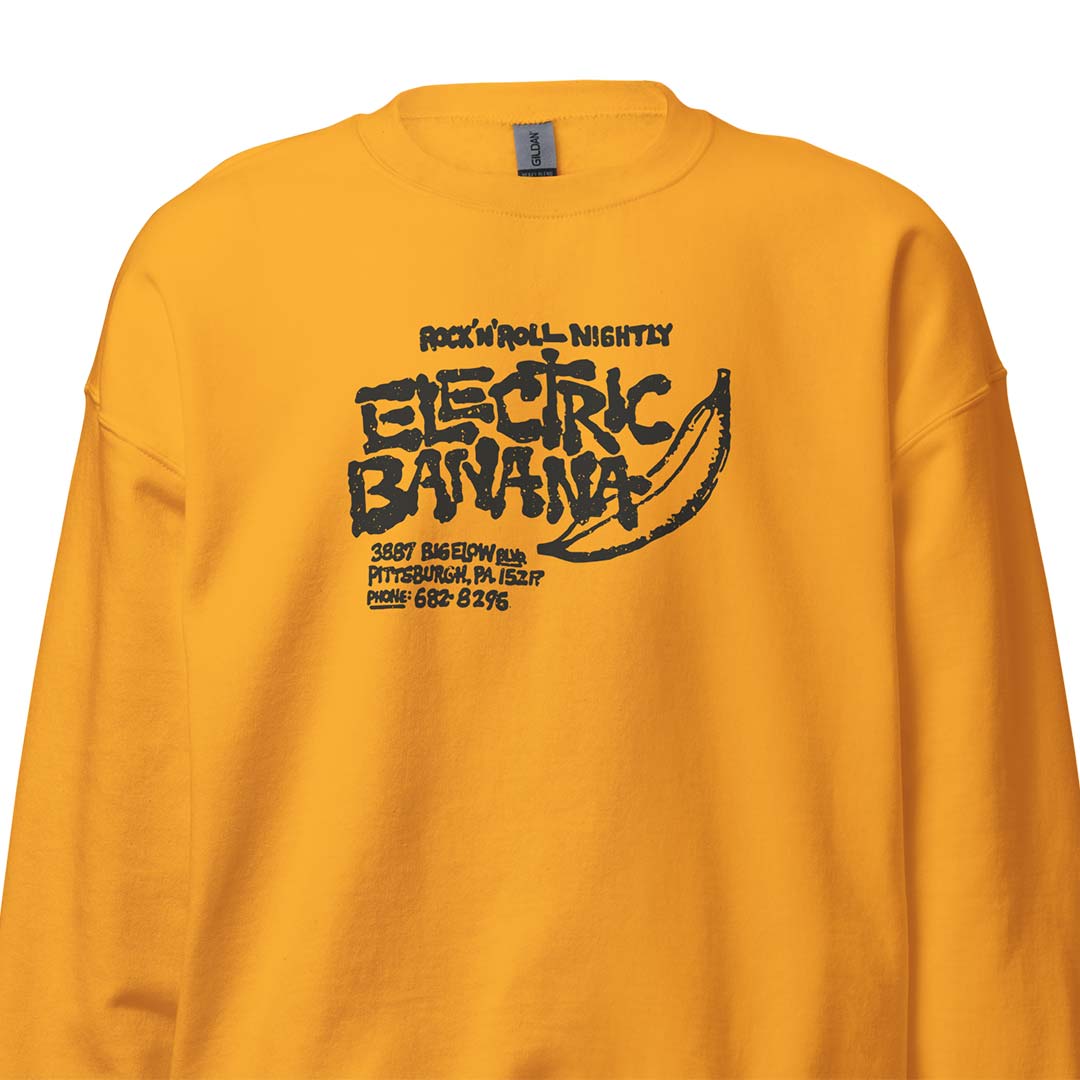 Electric Banana Pittsburgh Unisex Retro Crewneck Sweatshirt