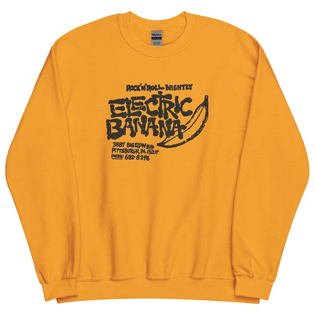 Electric Banana Pittsburgh Unisex Retro Crewneck Sweatshirt