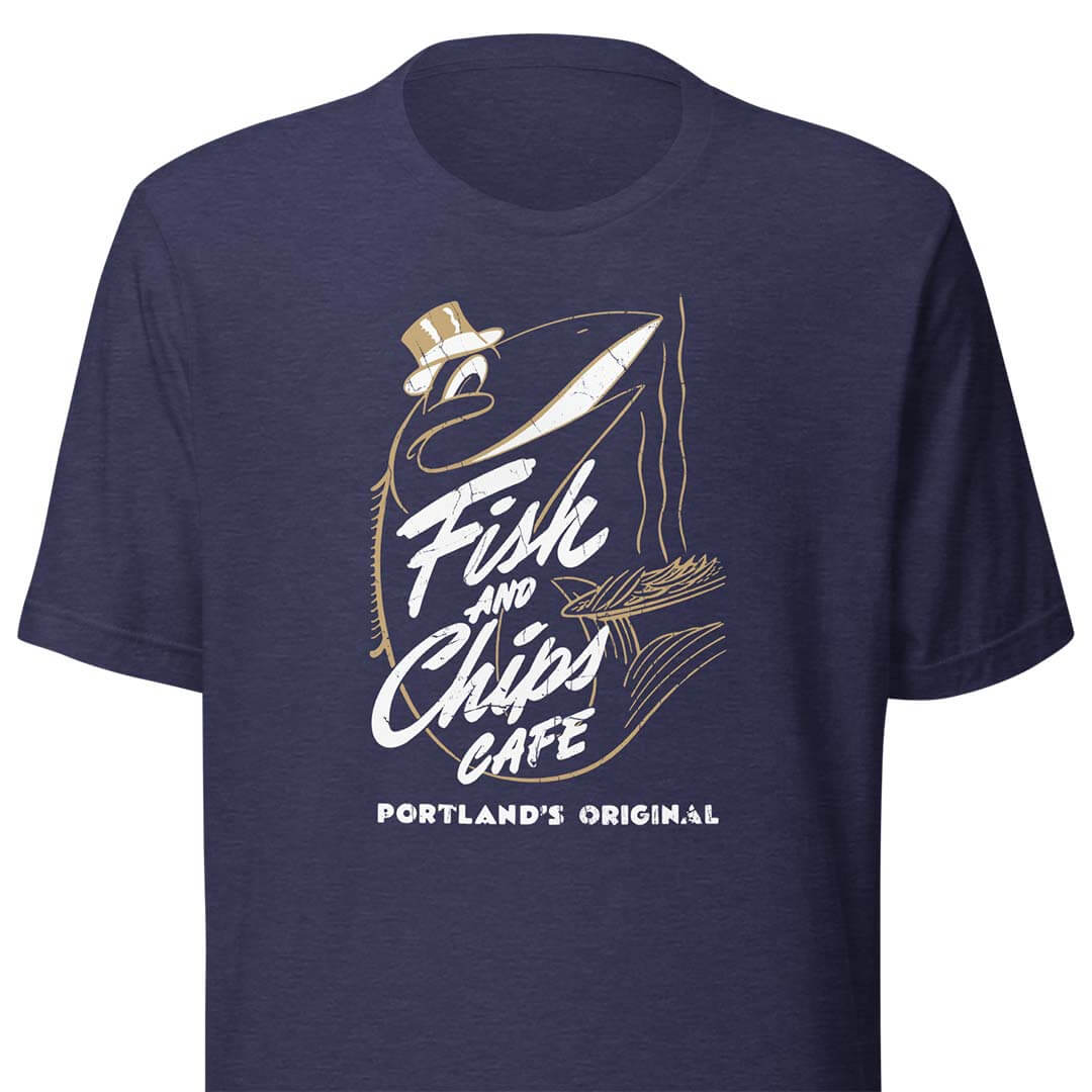 Fish & Chips Cafe Portland Unisex Retro T-shirt