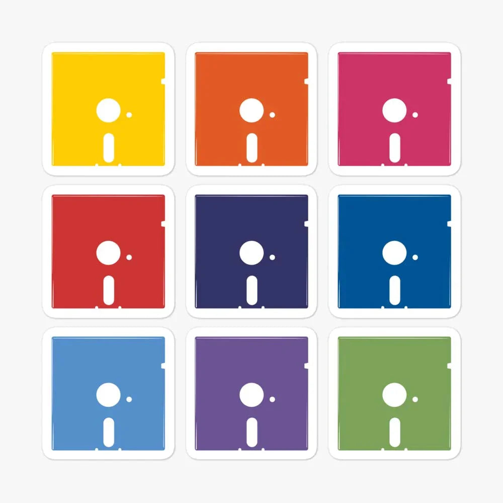Floppy Disk Retro Sticker Sheet – Bygone Brand