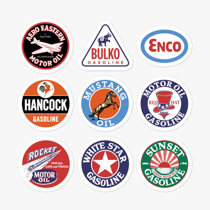 Gas & Oil Retro Sticker Sheet
