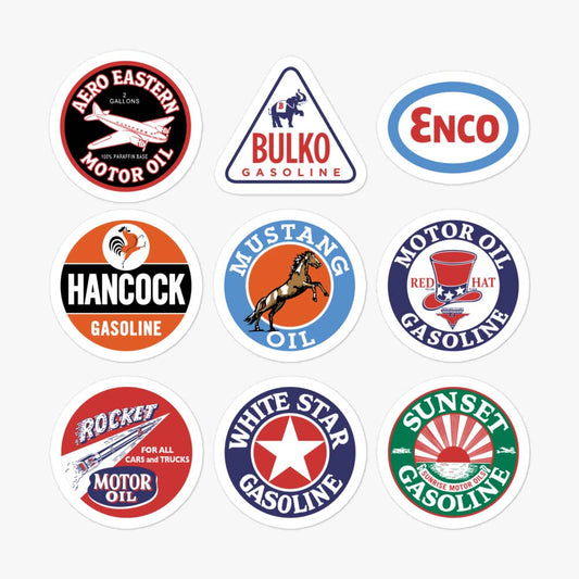 Gas & Oil Retro Sticker Sheet