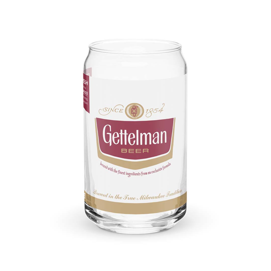 Gettelman Beer Can-shaped glass Milwaukee