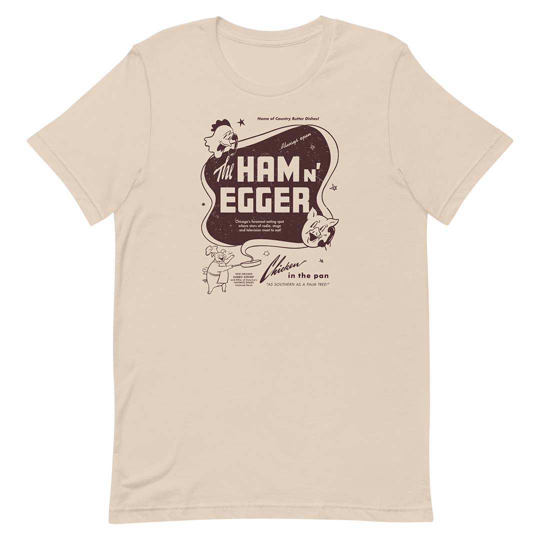 Ham N’ Egger Restaurant Chicago Unisex Retro T-shirt