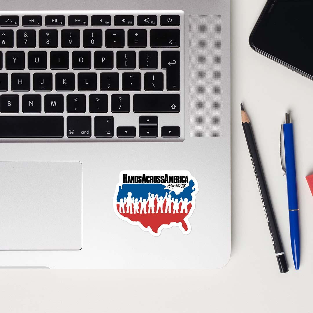 Hands Across America Retro Sticker