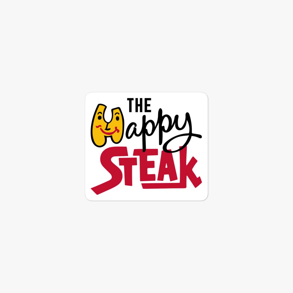 Happy Steak Restaurant California Retro Sticker