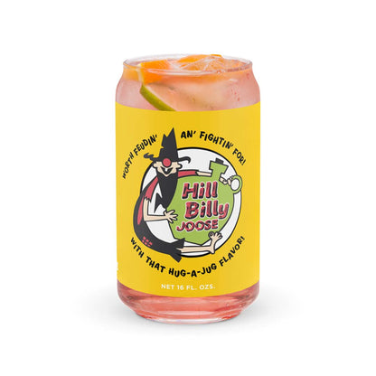 Hill Billy Joose Soda Pop Can-shaped glass