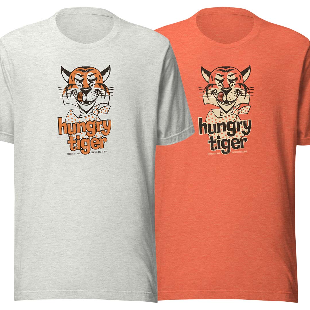 Hungry Tiger Restaurant Unisex Retro T-shirt