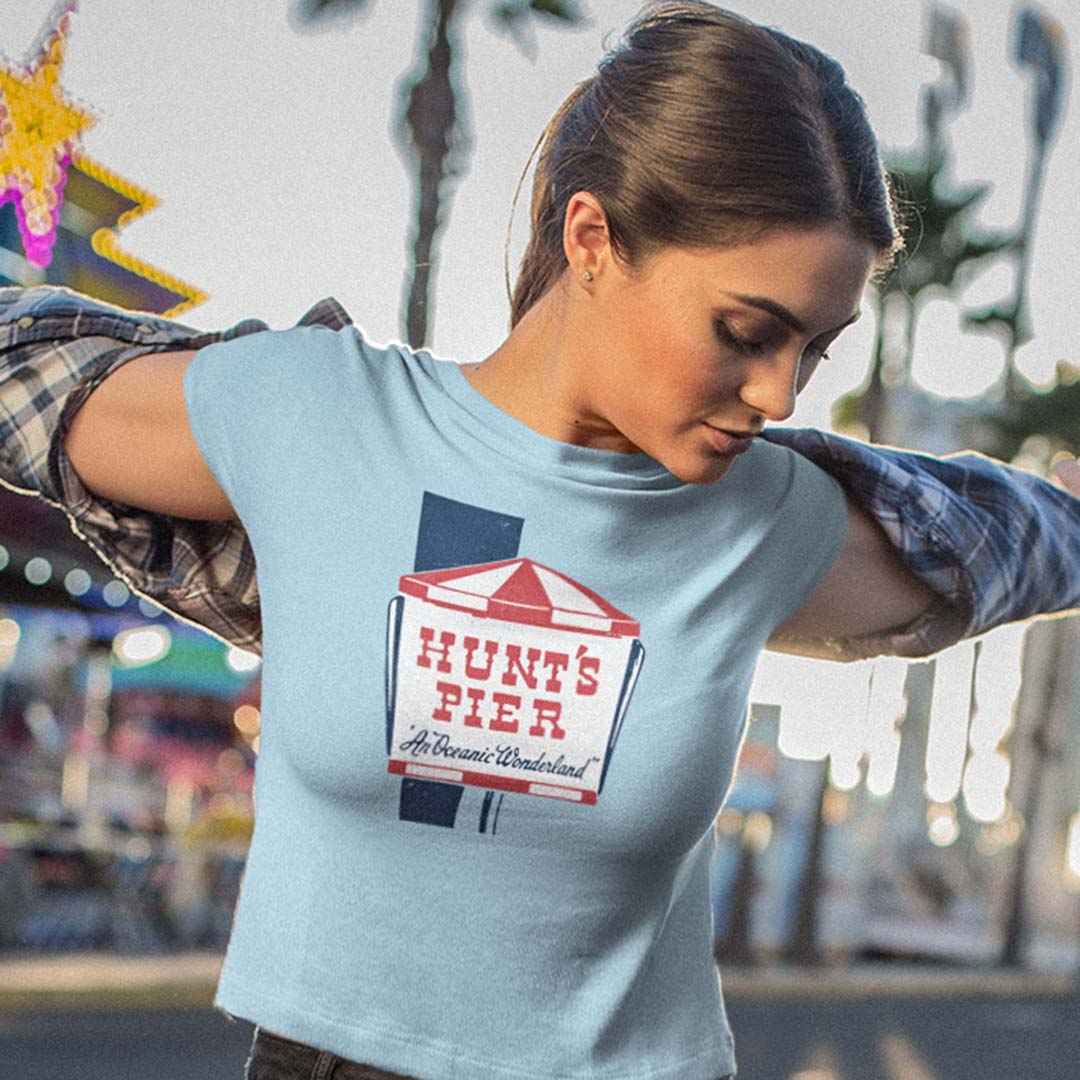 Hunt's Pier Amusement Park Wildwood New Jersey Unisex Retro T-shirt