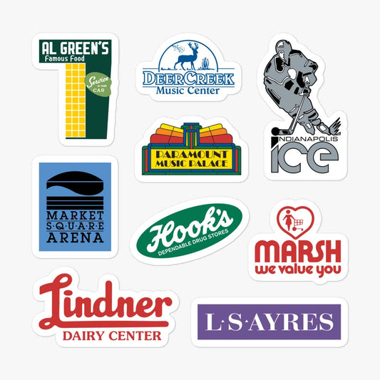 Indianapolis Bygone Icons Sticker Sheet