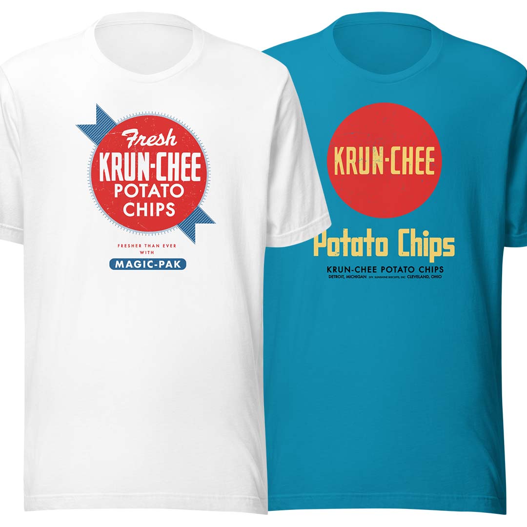 Krun-Chee Potato Chips Detroit & Cleveland Unisex Retro T-shirt