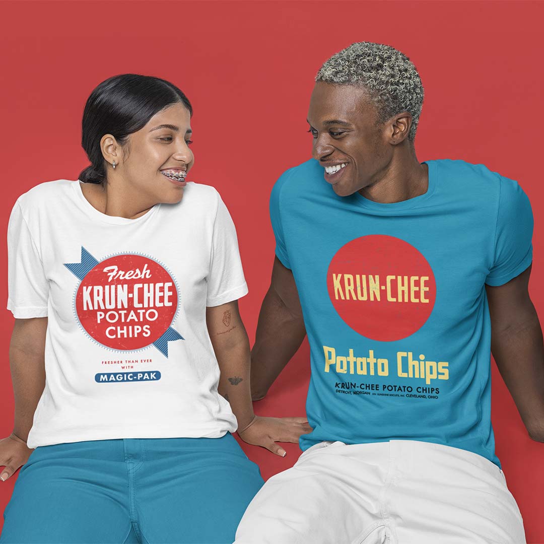 Krun-Chee Potato Chips Detroit & Cleveland Unisex Retro T-shirt