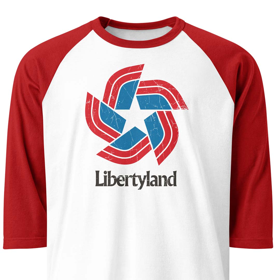 Libertyland Memphis unisex 3/4 sleeve raglan baseball tee