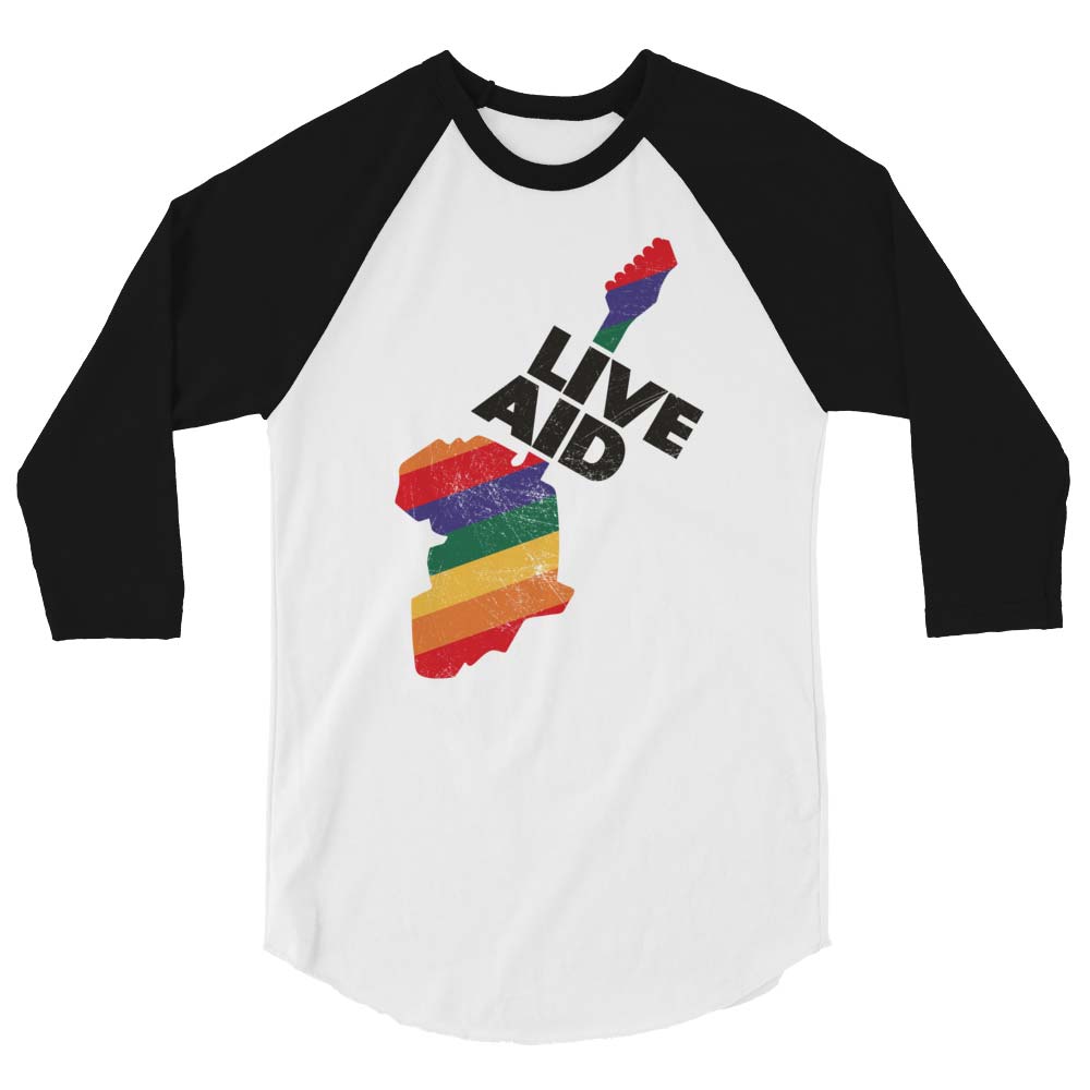 Live Aid Concert unisex 3/4 sleeve raglan baseball tee