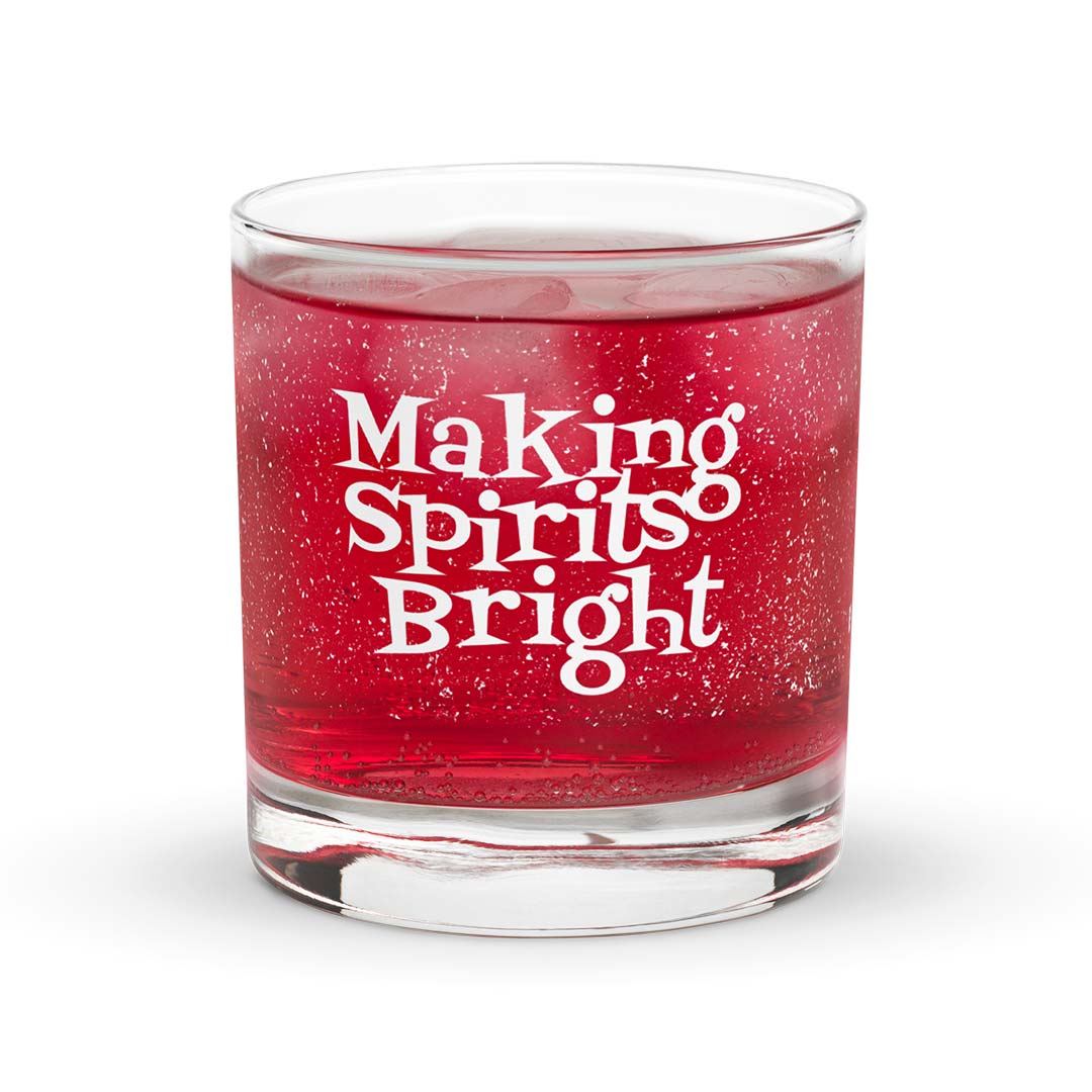 Making Spirits Bright Rocks Highball Cocktail Glass