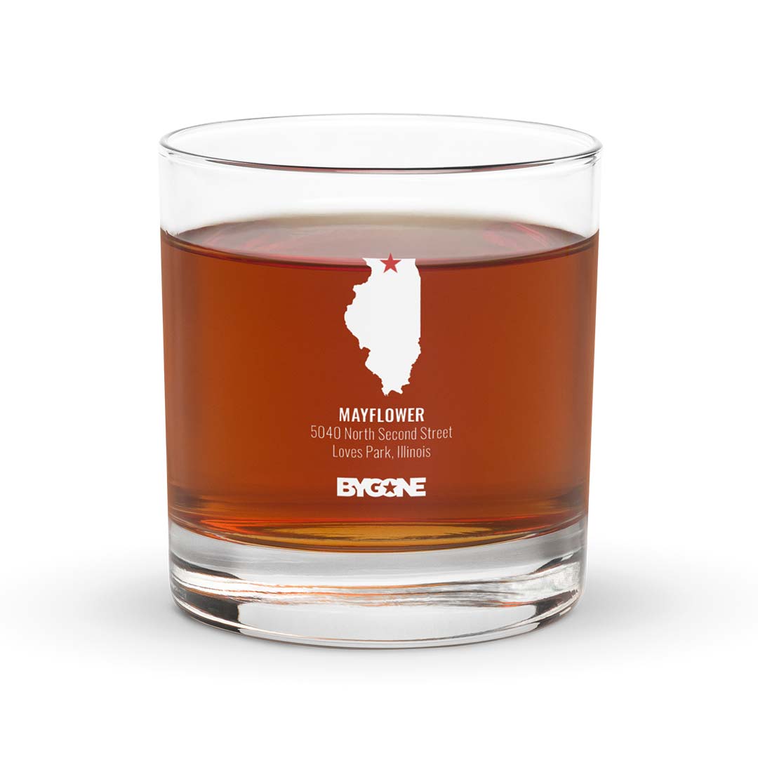 Mayflower Restaurant Loves Park Rocks Highball Cocktail Glass