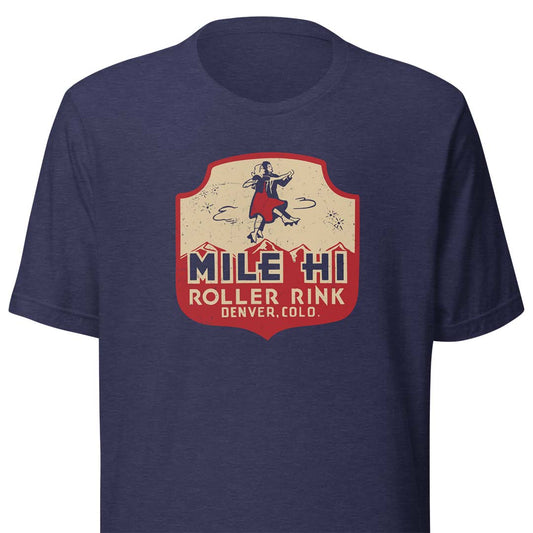Mile Hi Roller Rink Denver Unisex Retro T-shirt