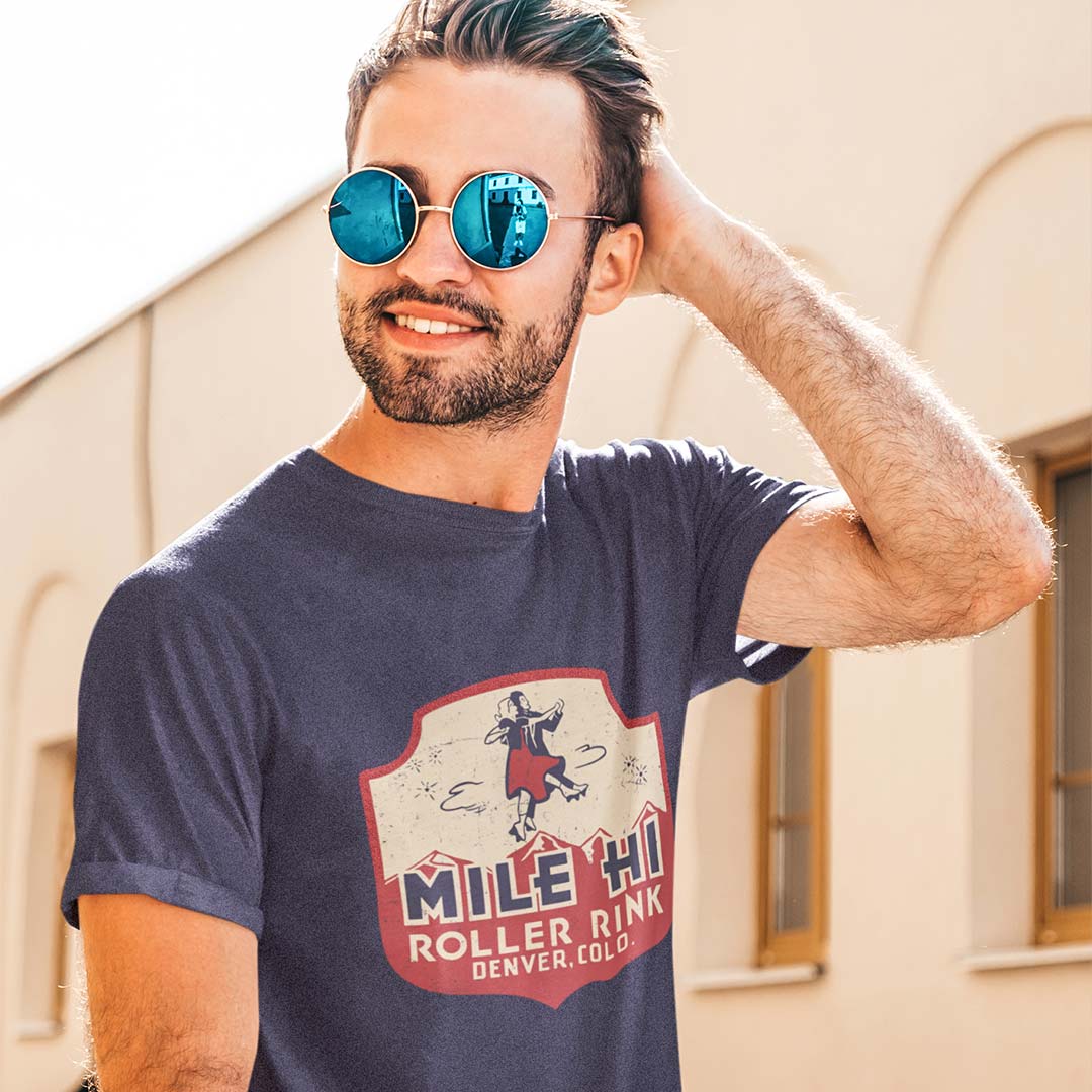 Mile Hi Roller Rink Denver Unisex Retro T-shirt
