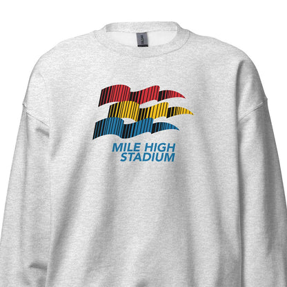 Mile High Stadium Denver Unisex Retro Crewneck Sweatshirt