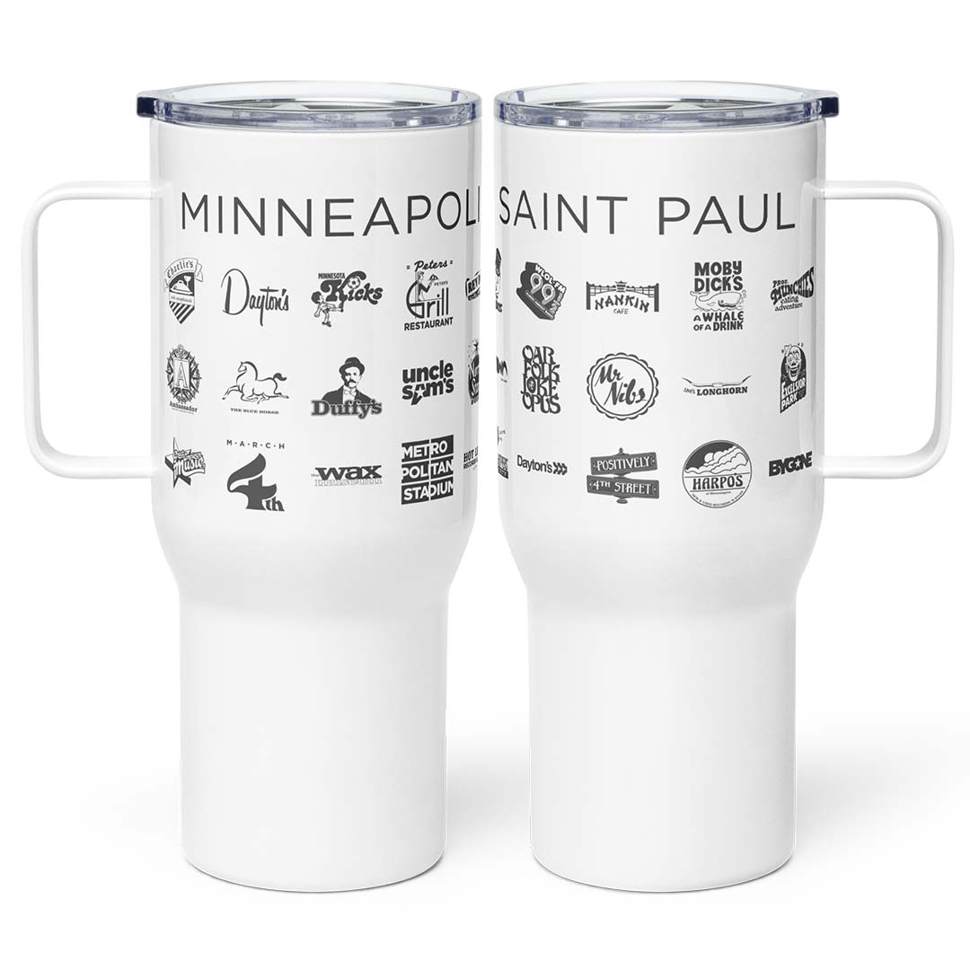 Minneapolis St. Paul Bygone Brands Tumbler Travel Mug with Handle