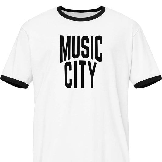 Nashville Music City Ringer Unisex Retro T-shirt