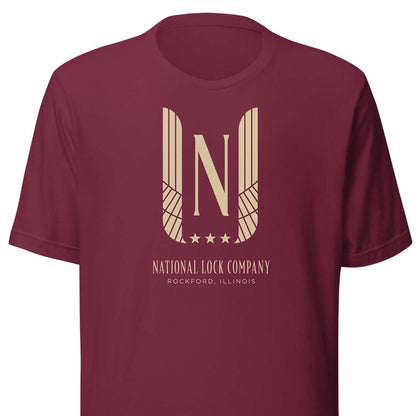 National Lock Company Rockford Unisex Retro T-shirt