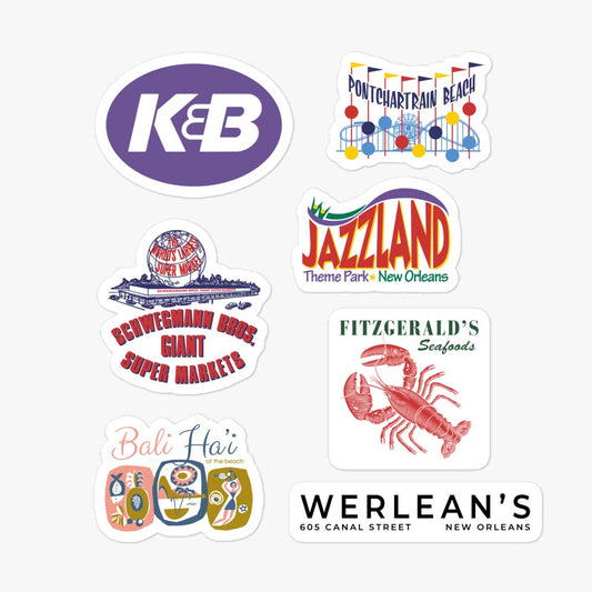 New Orleans Bygone Icons Sticker Sheet