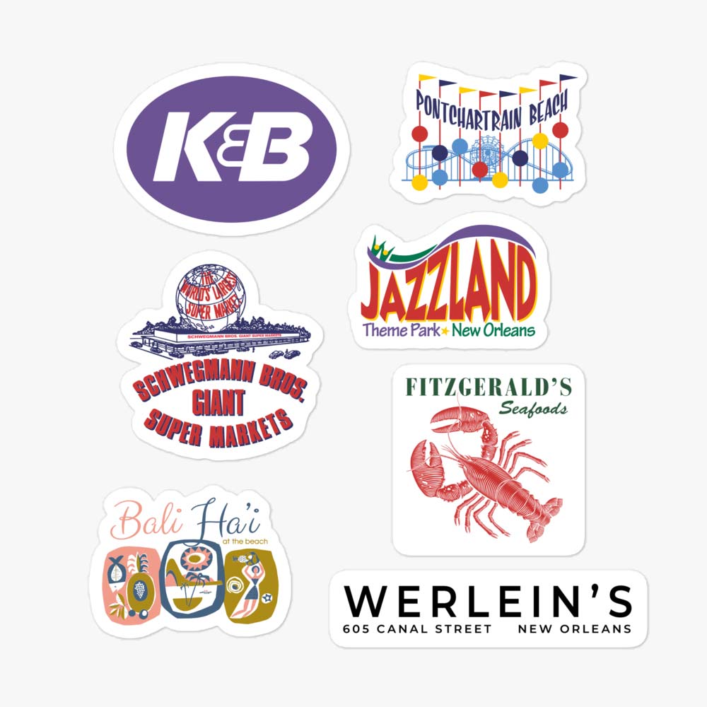 New Orleans Bygone Icons Sticker Sheet
