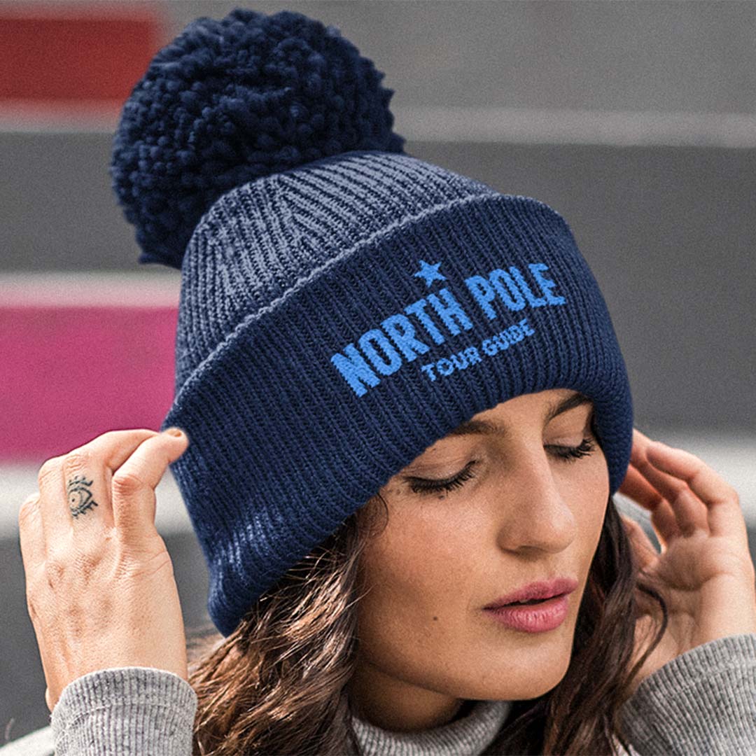 North Pole Tour Guide Unisex Pom-Pom Knit Beanie