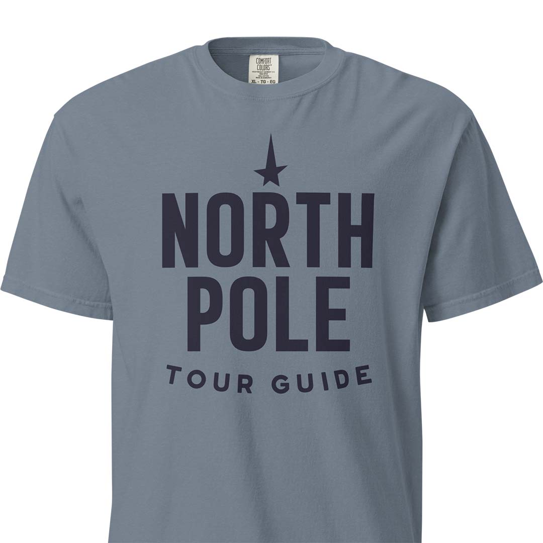 North Pole Tour Guide Unisex Garment-dyed Heavyweight T-shirt