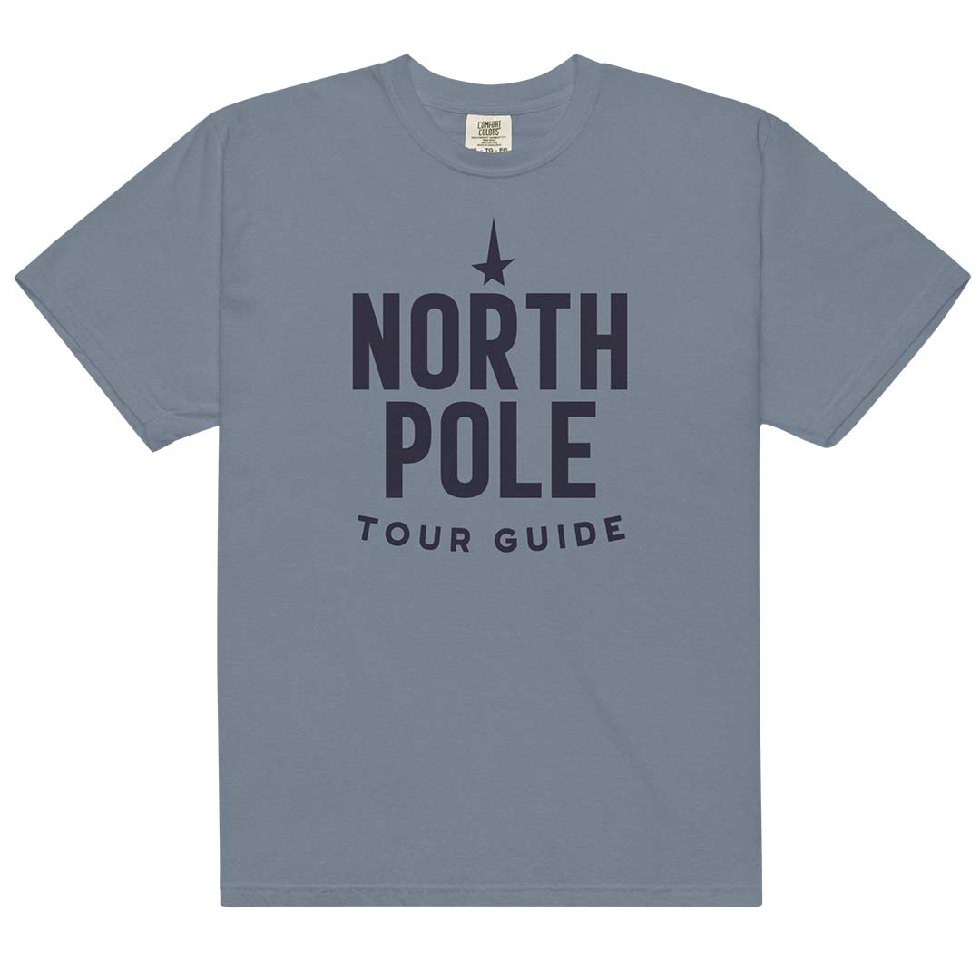 North Pole Tour Guide Unisex Garment-dyed Heavyweight T-shirt