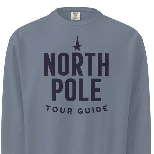 North Pole Tour Guide Unisex Garment-dyed Crewneck Sweatshirt