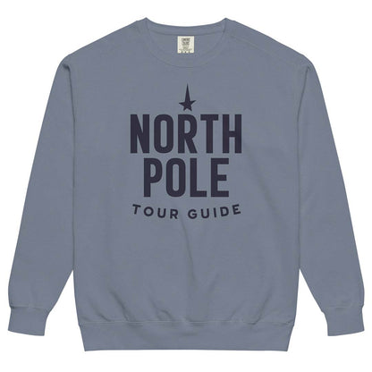 North Pole Tour Guide Unisex Garment-dyed Crewneck Sweatshirt