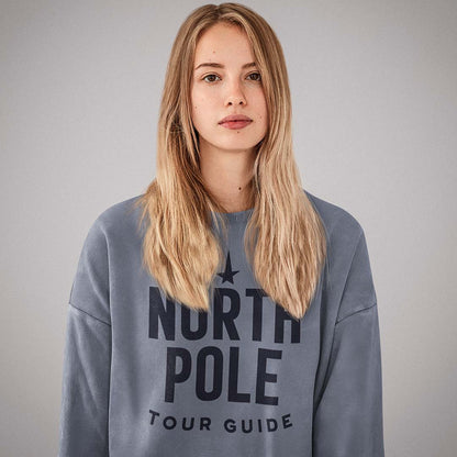 North Pole Tour Guide Unisex Garment-dyed Crewneck Sweatshirt