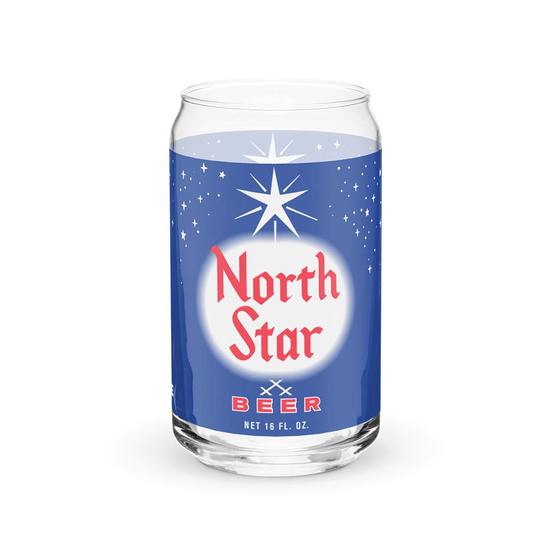 North Star Beer Can-shaped glass Minnesota