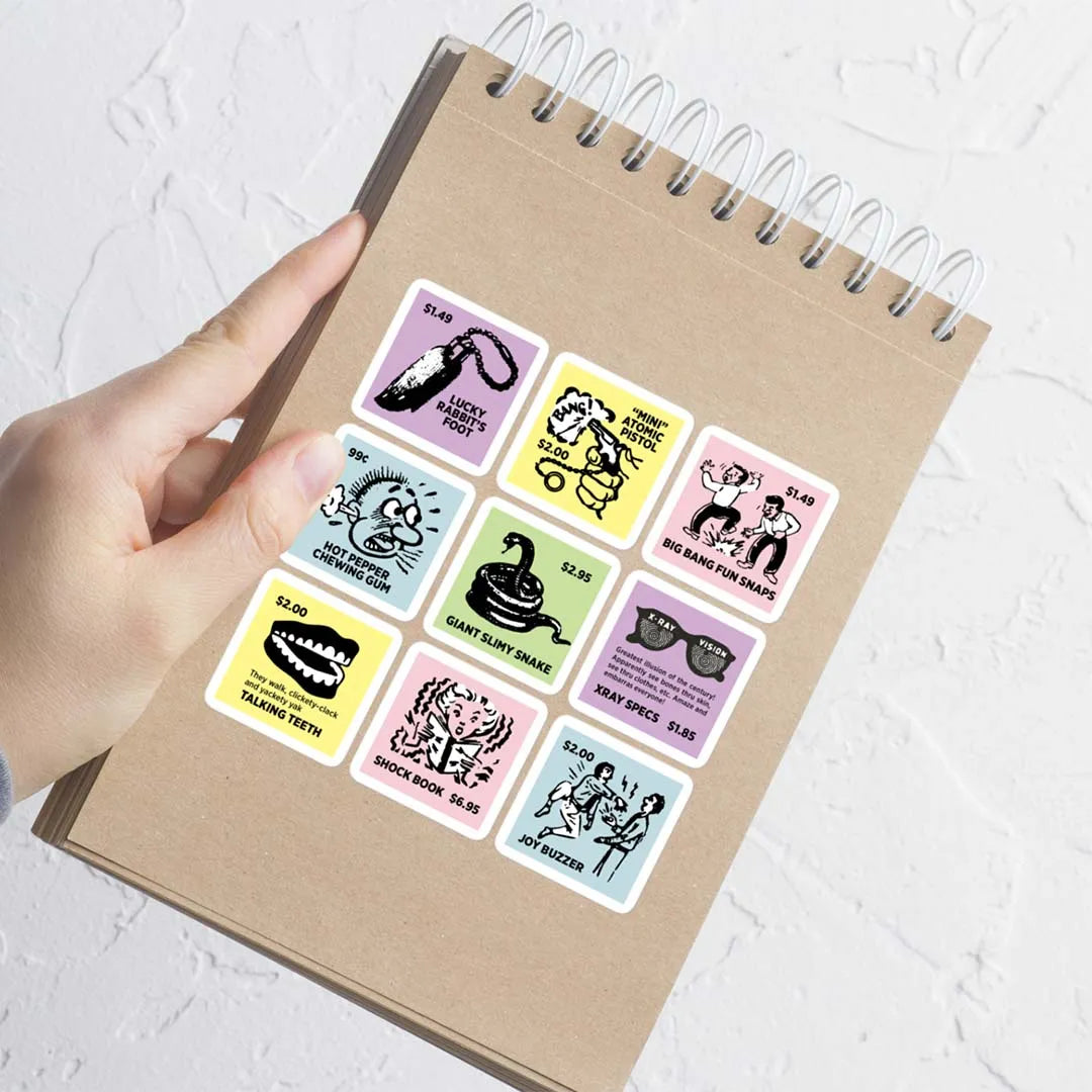 Novelty Toy Ad Comics Sticker Sheet Bygone Brand Novelty Toy Ad Comics Sticker Sheet Bygone Brand