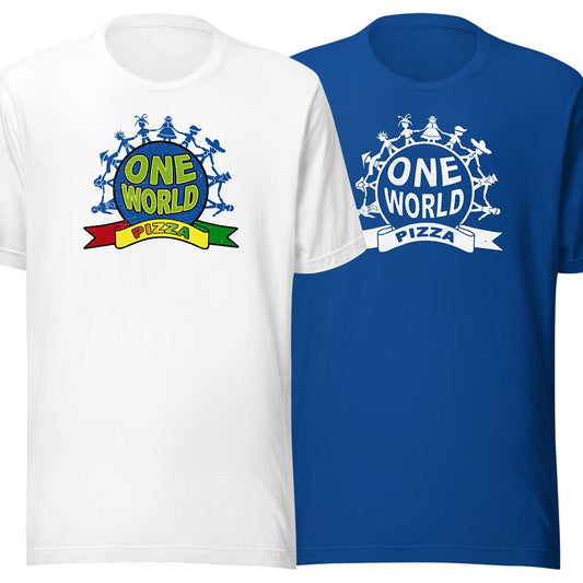 One World Pizza Champaign-Urbana Unisex Retro T-shirt