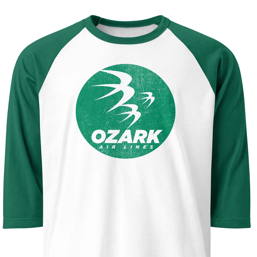 Ozark Air Lines unisex 3/4 sleeve raglan baseball tee
