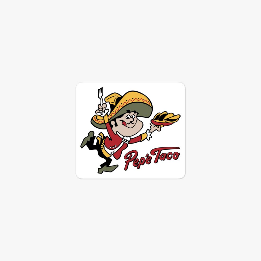 Pepe Taco Mexican Restaurant Retro Sticker